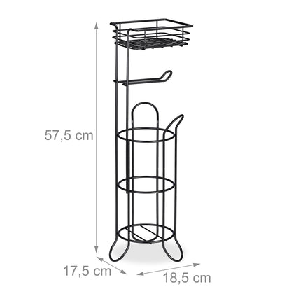 Black toilet paper holder standing