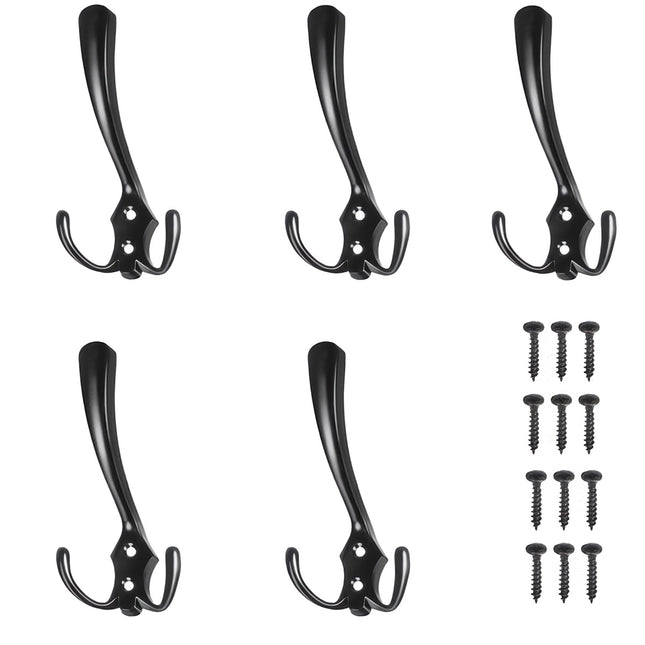 Umeraș de perete negru - set 5 buc.