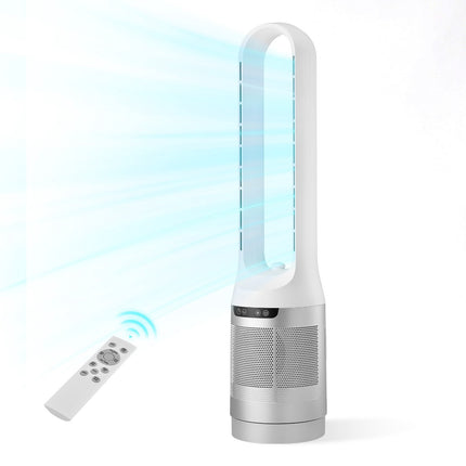 Bladeless Tower Fan, 65 Oscillating, Remote, 8h Timer