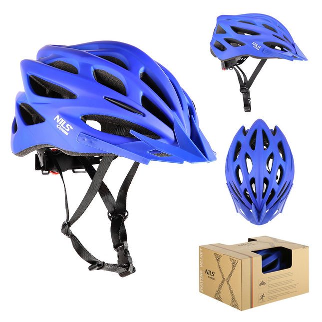 Casca albastra pentru bicicleta, marimea M (55-58cm)