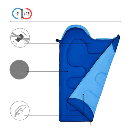 Sac de dormit Blue Junior, ușor, compact