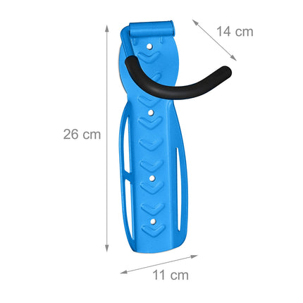 Suport de perete albastru pentru biciclete set de 2