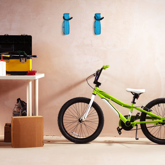 Suport de perete albastru pentru biciclete set de 2