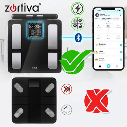 Cântar de baie analitic Bluetooth cu măsurare IMC și grăsime