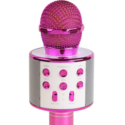 Bluetooth Karaoke Microphone with built-in speaker. Pink
