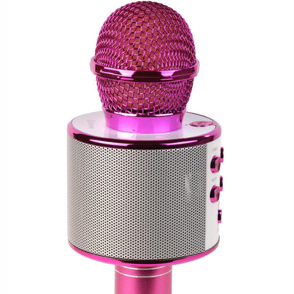 Bluetooth Karaoke Microphone with built-in speaker. Pink
