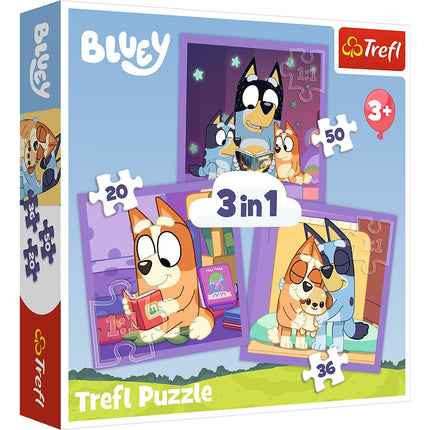 Set puzzle 3 în 1 Bluey pentru copii, captivant și distractiv