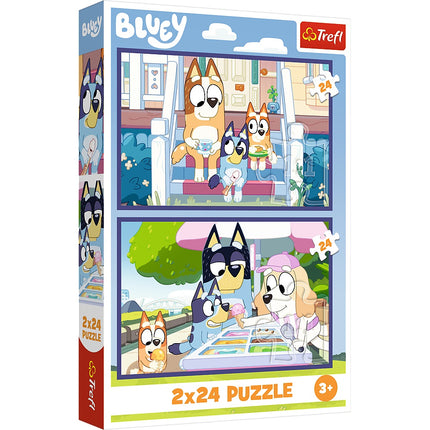 Set puzzle Bluey, 2 x 24 piese, activitate distractivă în familie