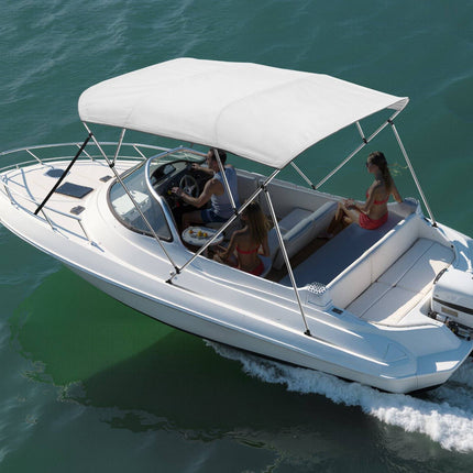 Boat Bimini Top, 4 Bow, 600D Polyester, 96in, Grey