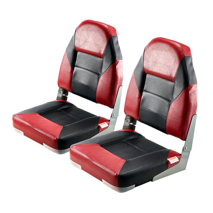 Boat Seat 2-Pack, High-Back Folding, Waterproof PVC