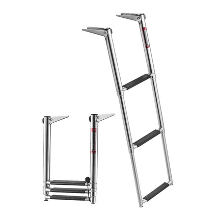 Boat Swim Deck Ladder, 3-Step 304 Stainless, 600 lb