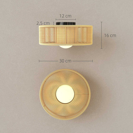 Lampă de tavan Boho cu abajur din frânghie de cânepă, LED G9, 30cm