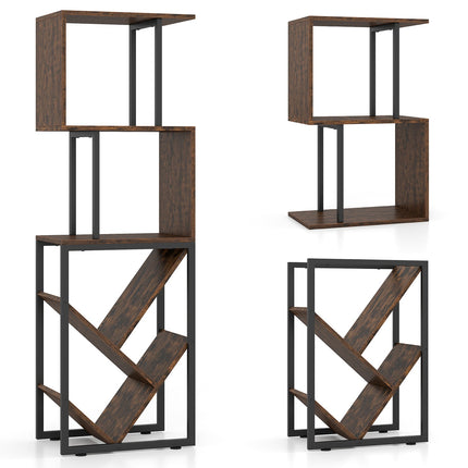 Raft de cărți cu 3 rafturi deschise, design copac, 39,5x25x122cm