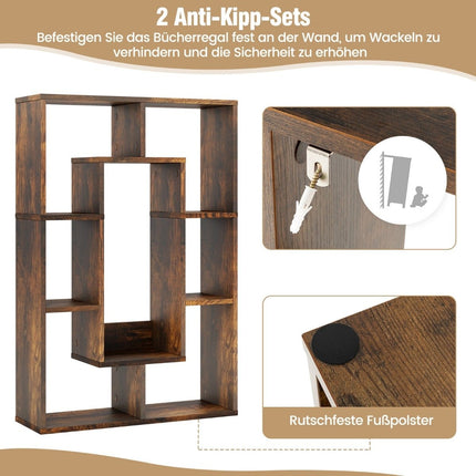 Raft cu 7 compartimente, Raft cub de sine statator, 60x20x90 cm, Cafea