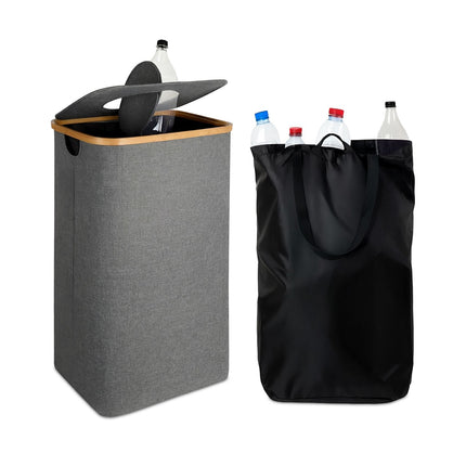 Colector de sticle cu capac, capacitate 100 l, sac detașabil