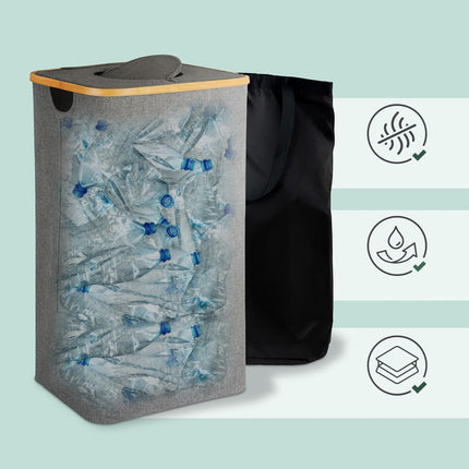 Colector de sticle cu capac, capacitate 100 l, sac detașabil