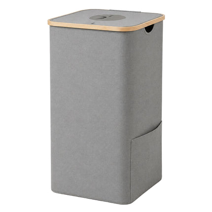 Coș de gunoi pentru sticle, 100L – Gri, Bambus și Poliester