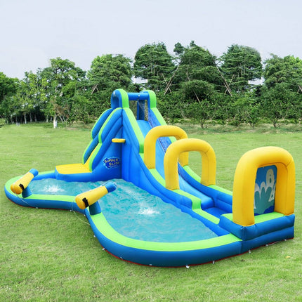 Bouncy Castle Inflatable Water Slide Play Pool Water Park with Slide 478x365x242cm