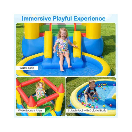 Bouncy Castle with Water Slide and Paddling Pool, 50 Balls, 3-12 Years