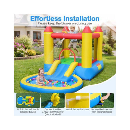 Bouncy Castle with Water Slide and Paddling Pool, 50 Balls, 3-12 Years
