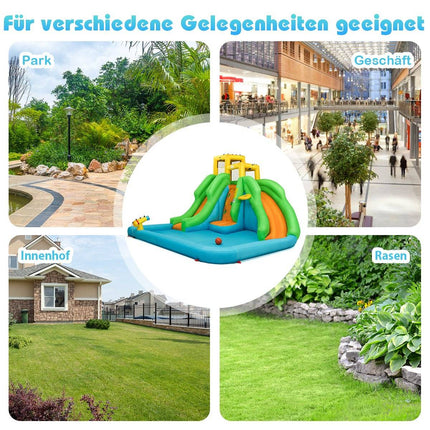 Bouncy castle with blower water park with two slides 400 x 361 x 255 cm (with 480W air blower)