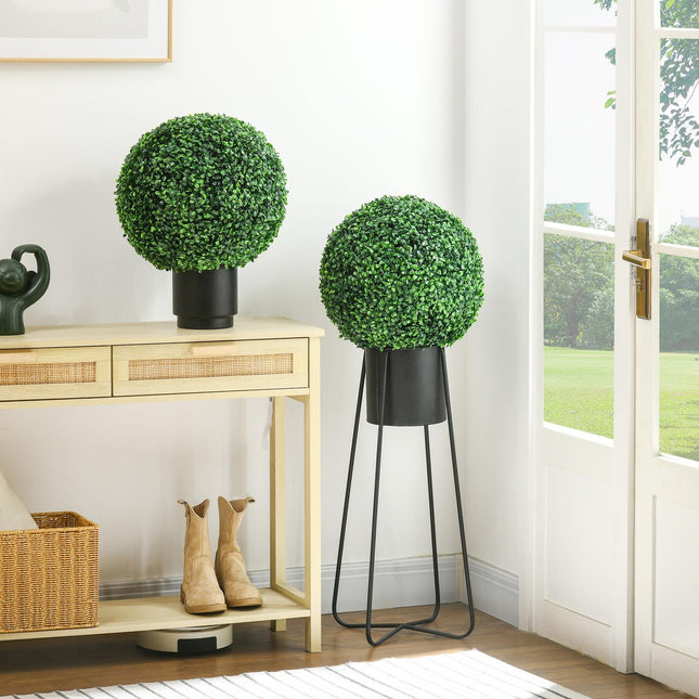 Set bile de cimiș de 2 plante artificiale cu protecție UV, pentru uz interior și exterior, verde
