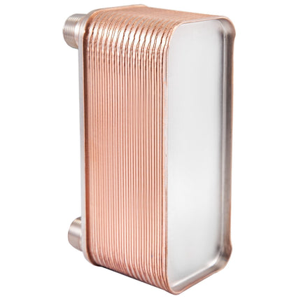 Brazed Plate Heat Exchanger, 30-Plate, 3/4 MNPT, 316L