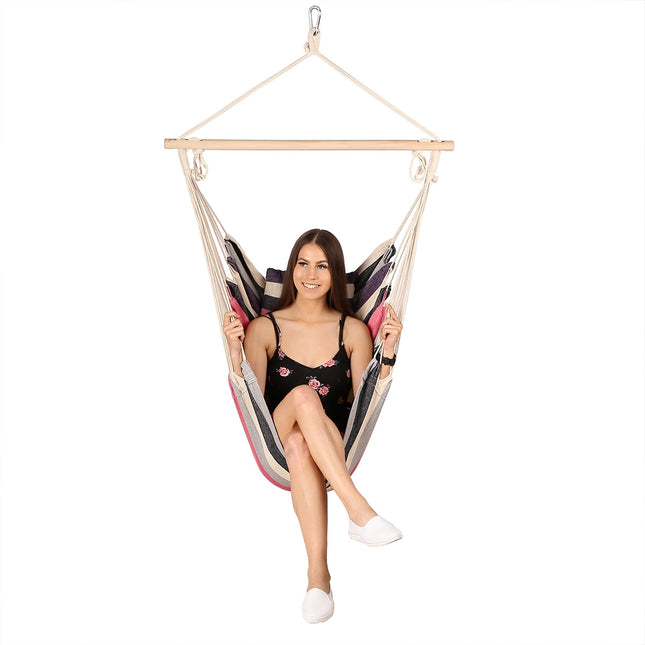 Scaun cu hamac brazilian, roz – Utilizare în interior/exterior