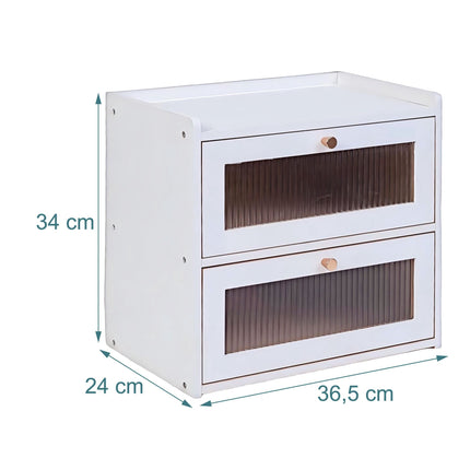 Ladă de pâine, bambus cu 2 niveluri și fereastră de vizualizare
