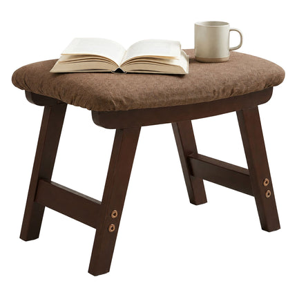 Taburet ergonomic maro, lemn de fag și in, 29x40x25 cm