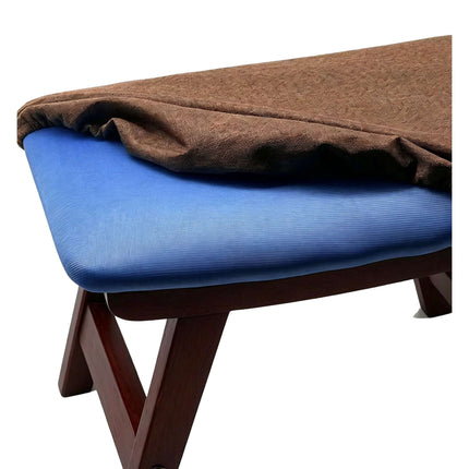 Taburet ergonomic maro, lemn de fag și in, 29x40x25 cm