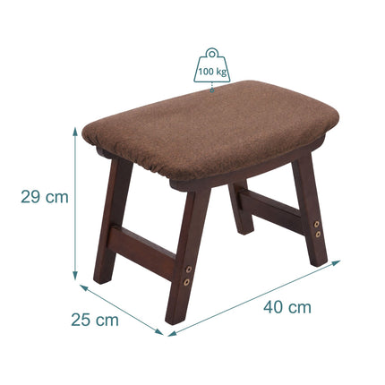 Taburet ergonomic maro, lemn de fag și in, 29x40x25 cm