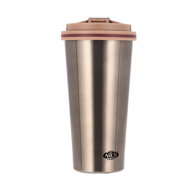 Cană termică maro – izolată, reutilizabilă, 18 oz
