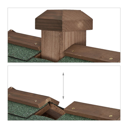 Brown bird table on pole