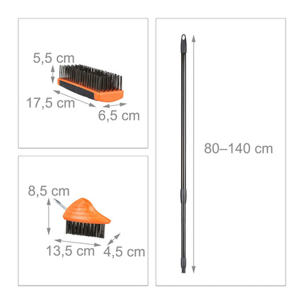 Set de perii cu maner telescopic