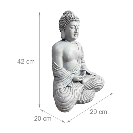 Statuie Buddha, 42 cm, efect de piatră, rezistentă la intemperii