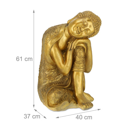 Statuie lui Buddha cu capul pe genunchi