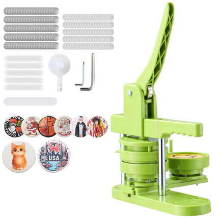 Button Maker Machine 75 mm, 100-Piece Kit with Cutter