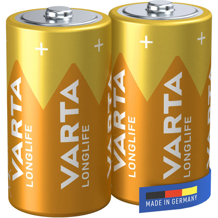 C Batteries 2-Pack, Long-Lasting Alkaline