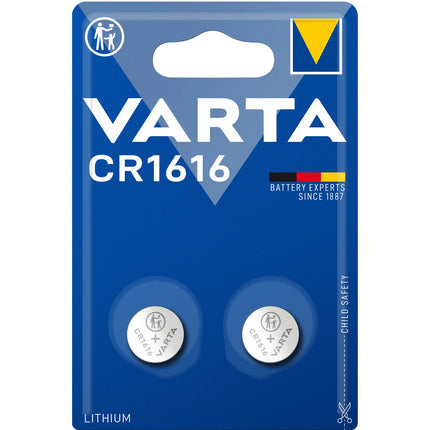 CR1616 3V Lithium Button cell battery 2-pack