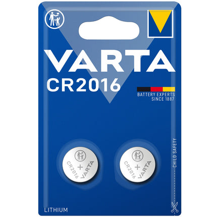 CR2016 3V Lithium Button cell battery 2-pack