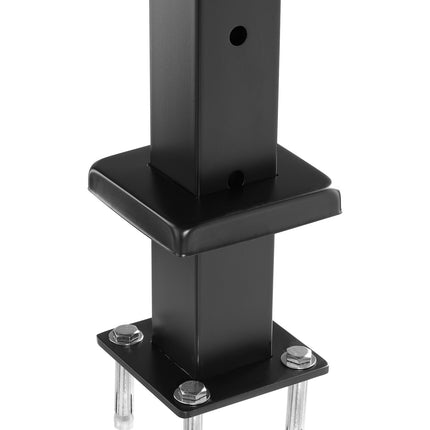 Cable Railing Post, 42 In Stainless Steel, Black Pre-Drilled