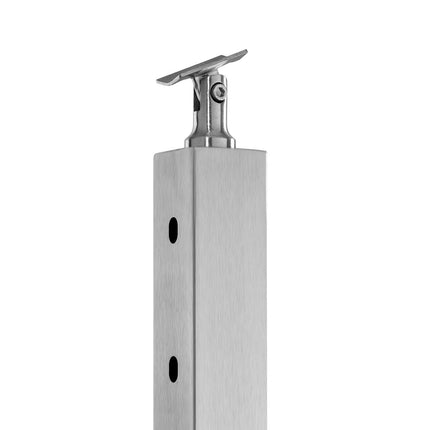 Cable Railing Post, 42x2x2 In, 30 Holes, 304 SS