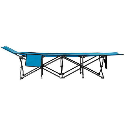 Pat de tabără, albastru, 190 cm, design pliabil portabil