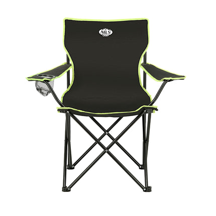 Scaun de camping, negru-lime, pliabil, usor