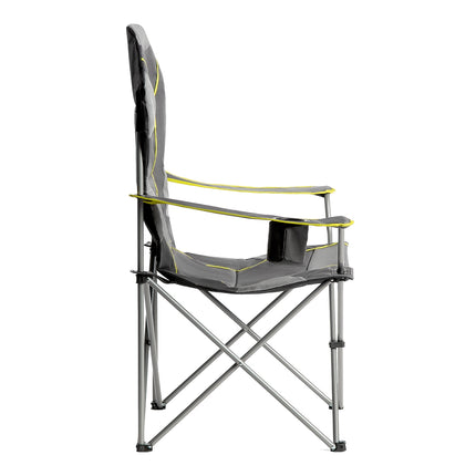 Camping Chair, Grey-Lime, Foldable, Lightweight