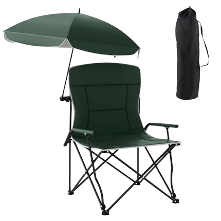 Scaun de camping cu umbrelă reglabilă, pliabil, geantă