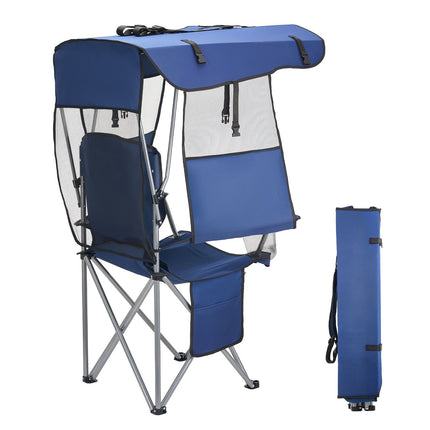 Camping Chair With Canopy Shade, 330 lb, Backpack Carry