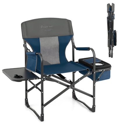 Scaun de camping cu geantă frigorifică și geantă de depozitare 113 x 56 x 98 cm Albastru