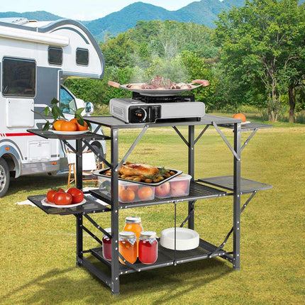 Camping Kitchen Table – Folding Cook Station With Carry Bag
